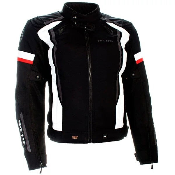 Richa Airwave Waterproof Breathable Motorcycle Motorbike D3O Jacket Black White