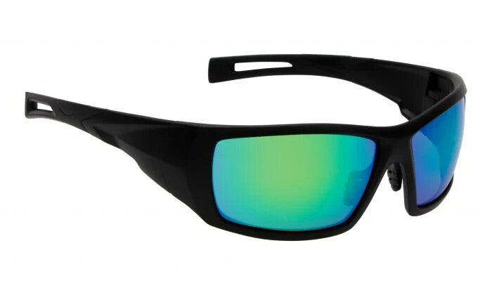 Ugly Fish RS6002 Motorcycle Motorbike Sunglasses - Matt Black Frame/Green Lens