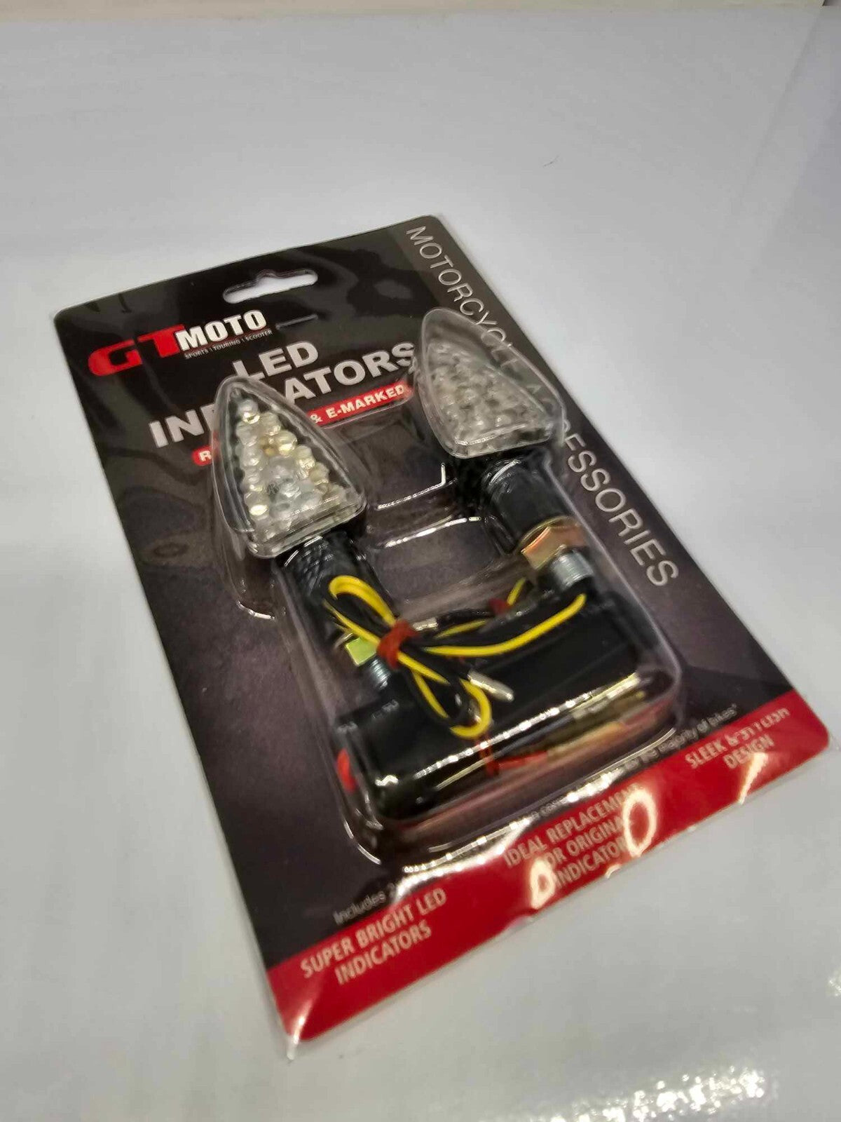 GT Moto LED Carbon Arrow E-Marked Motorcycle Motorbike Indicators Inc Resistors