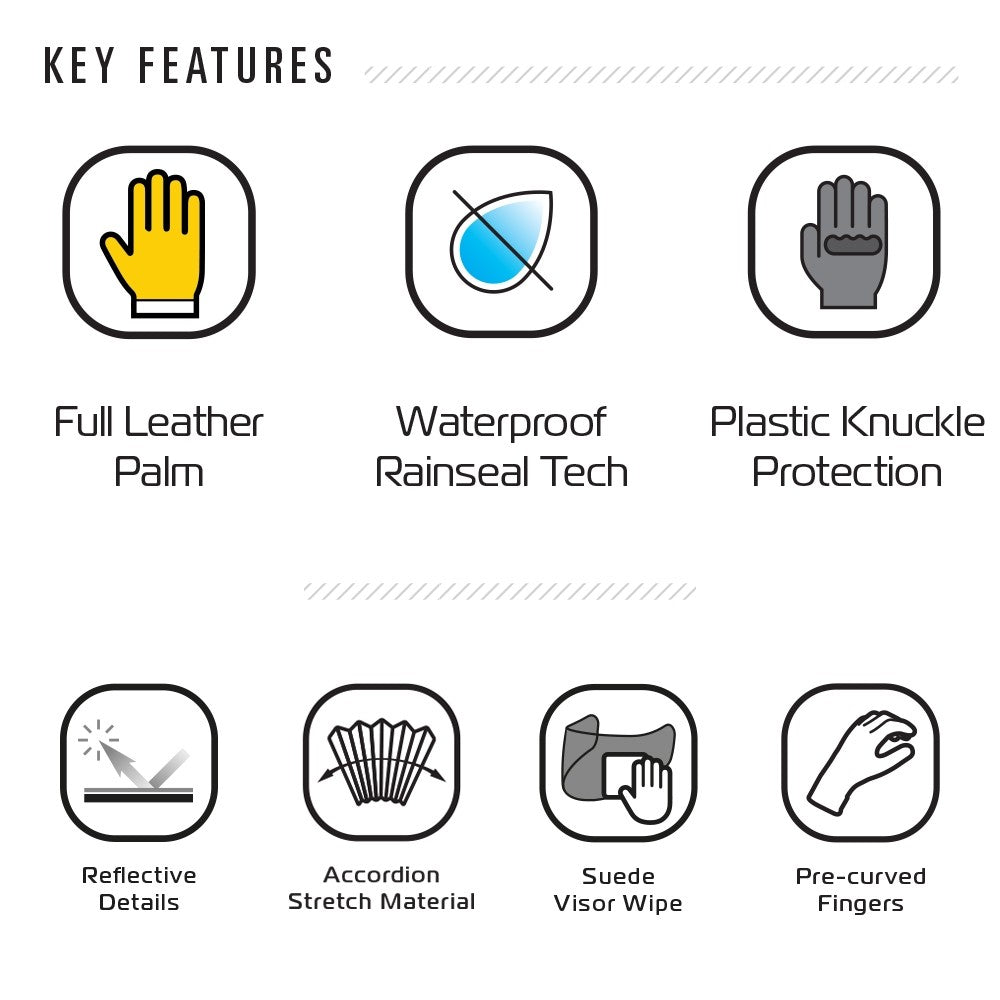 Oxford Montreal 1.0 Glove Stealth Black Winter Motorcycle Gloves All Sizes