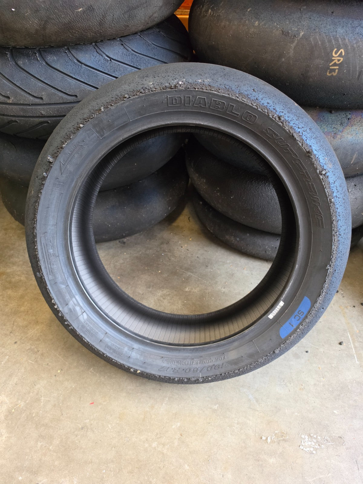 Pirelli Diablo Superbike SC1 190/60-17 Used BSB Scrub Motorcycle Tyre - RS11