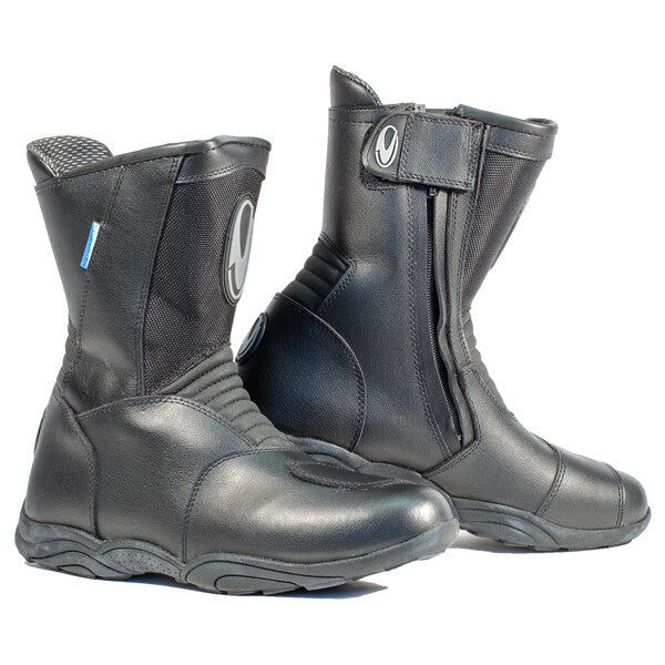 Richa Monza Waterproof Leather Textile Motorcycle Motorbike Boots – Black
