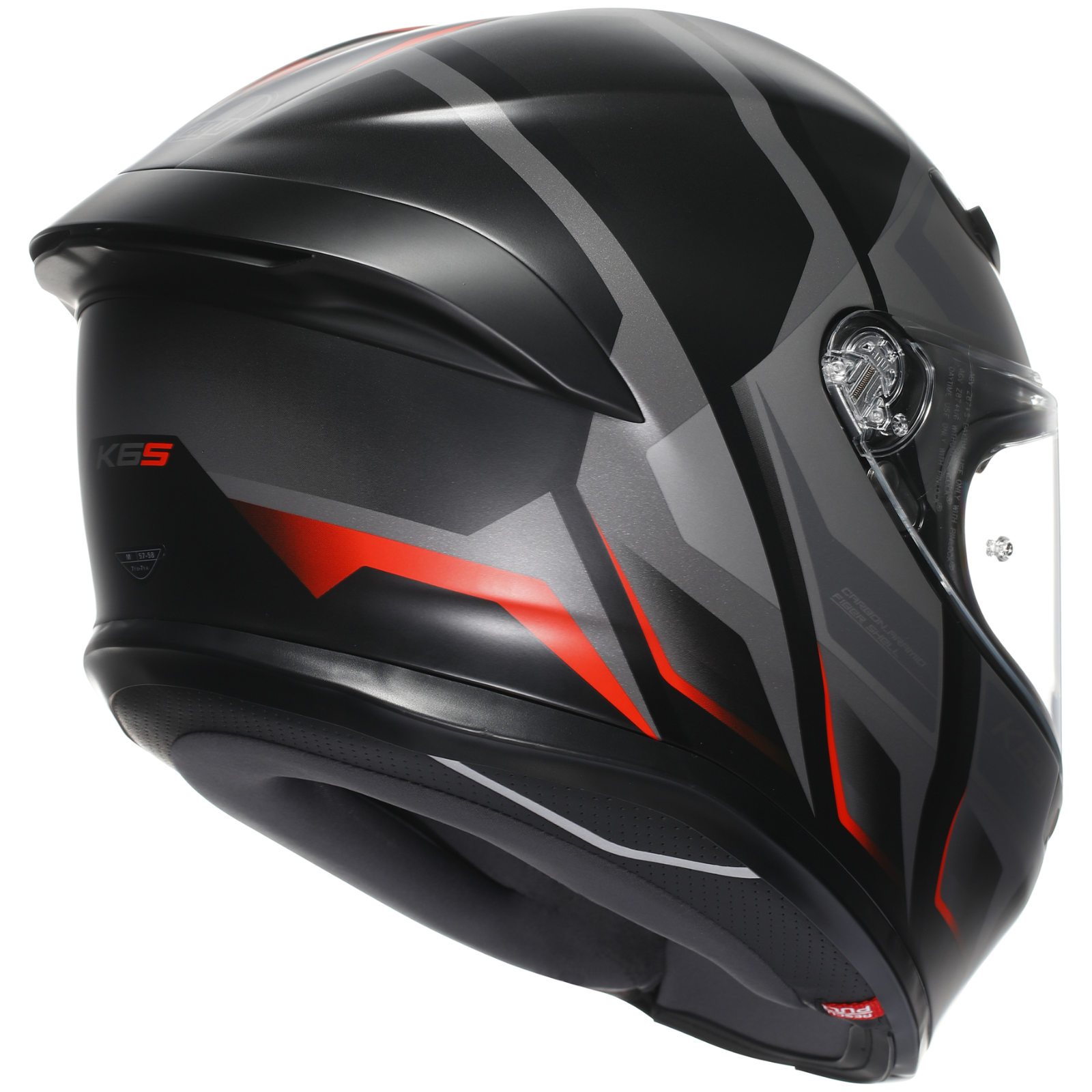 AGV K6-S Karve Grey Red ECE2206 Full Face ACU Gold Motorcycle Motorbike Helmet