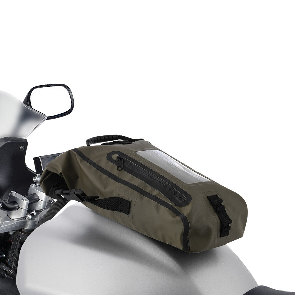 Oxford Aqua M8 Waterproof Motorcycle Motorbike Magnetic Tank Bag - Khaki Black
