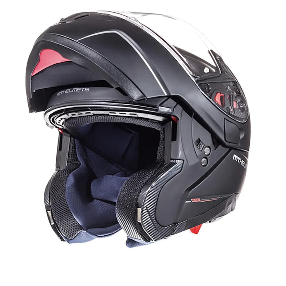 MT Atom SV Solid Matt Black Modular Flip Front Motorcycle Helmet NEW XS