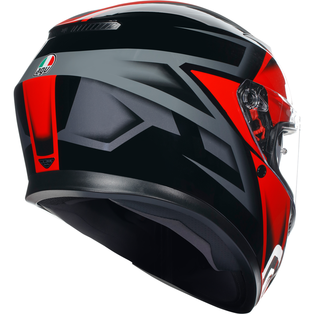 AGV K3 Compound Gloss Black Red ECE2206 Full Face Motorcycle Motorbike Helmet