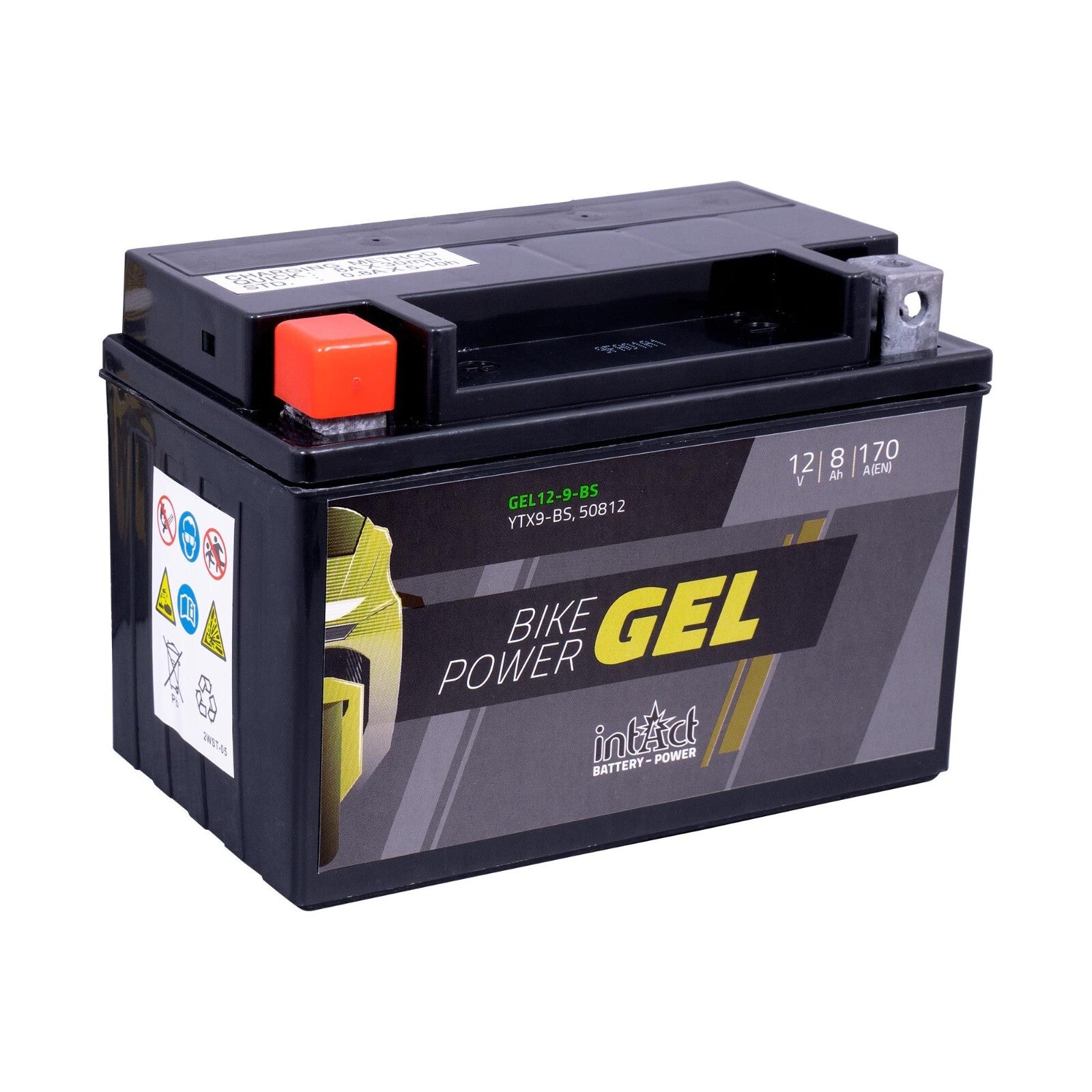 intAct YTX9-BS Gel Bike-Power Motorcycle Motorbike High Power Gel Battery
