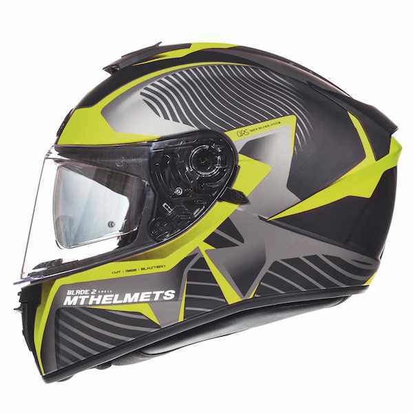 MT Helmets Blade 2 Breeze Fluro Yellow Motorcycle Motorbike Full Face Helmet
