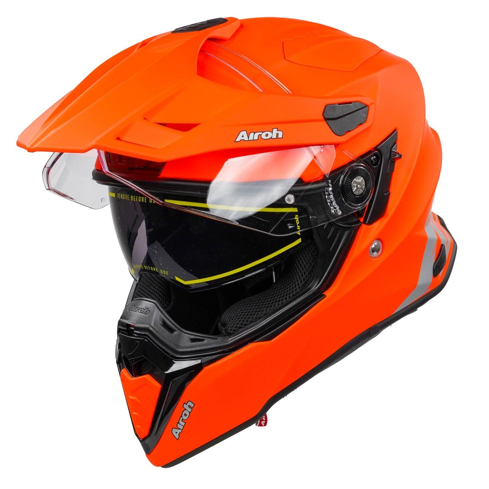 Airoh Commander Adventure ACU Gold Motorcycle Motorbike Helmet Matt Fluo Orange