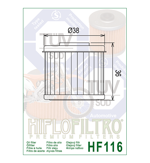 Hiflo Filtro HF116 Motorcycle Motorbike Oil Filter Replaces Honda Husqvarna
