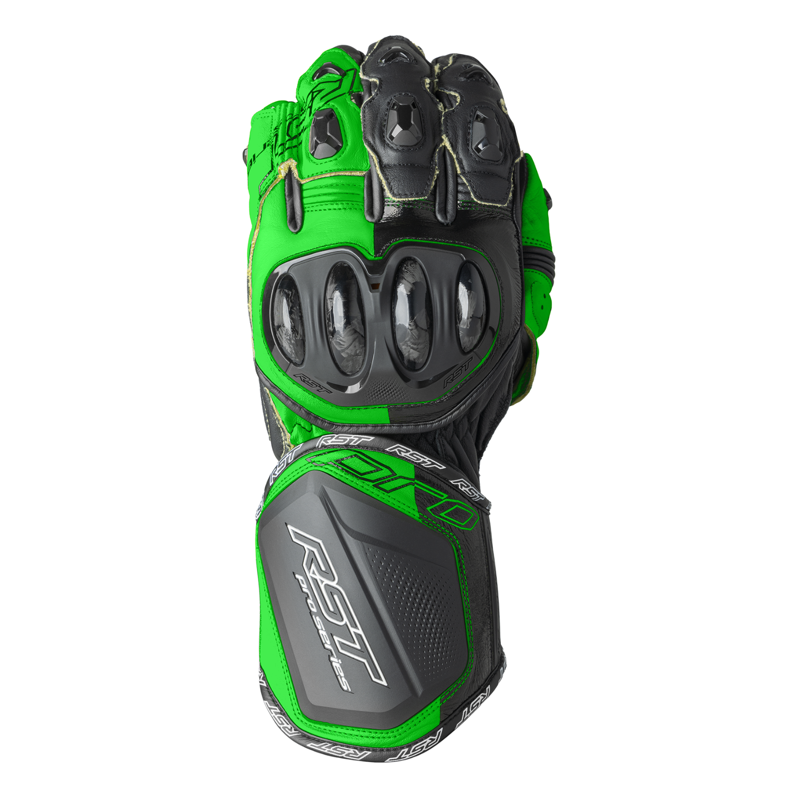 RST Pro Series GP D3O Kangaroo Leather Sports Track Motorcycle Bike Gloves Green