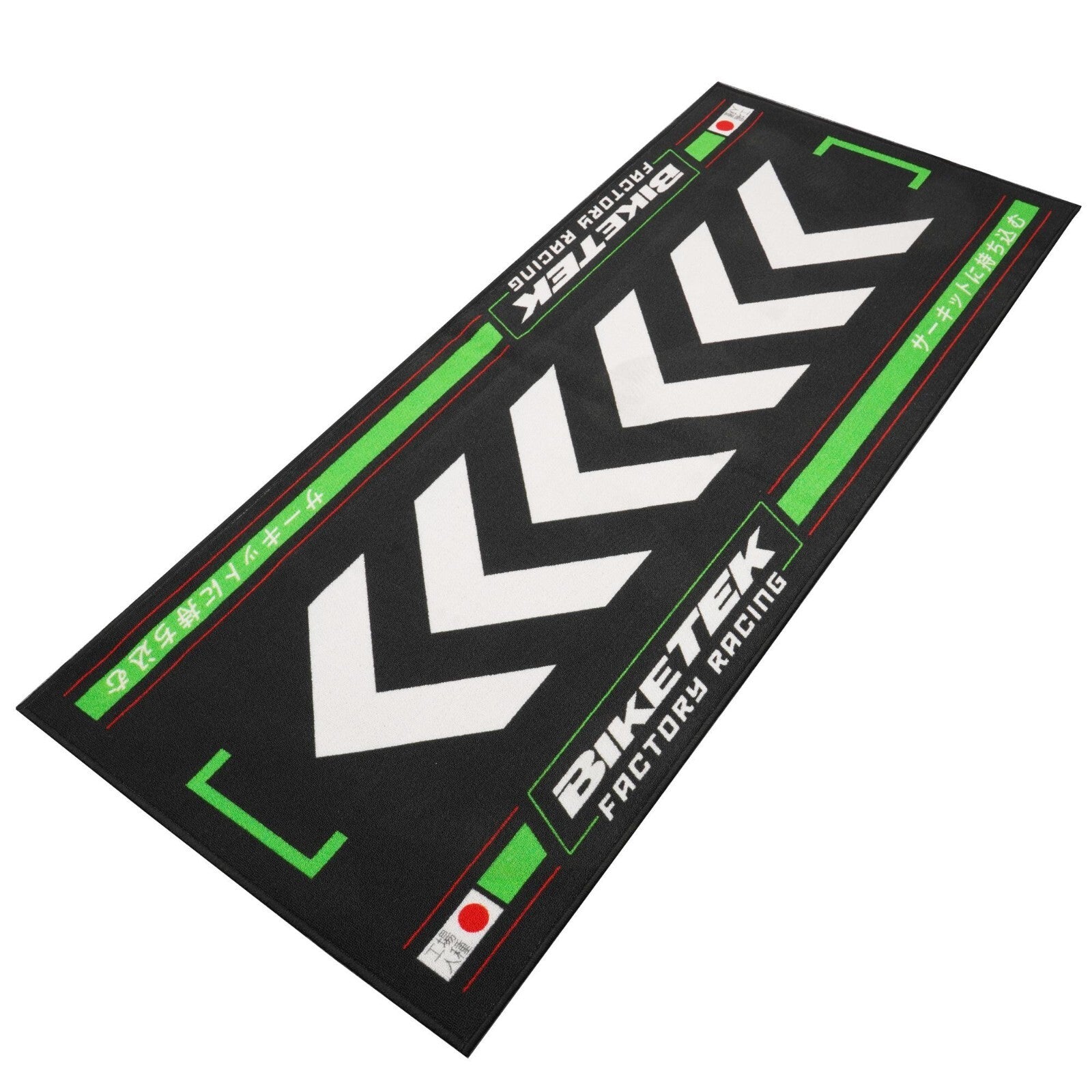 BikeTek Series 7 - Rising Sun - Green Motorcycle Garage Mat /Workshop (190x80cm)