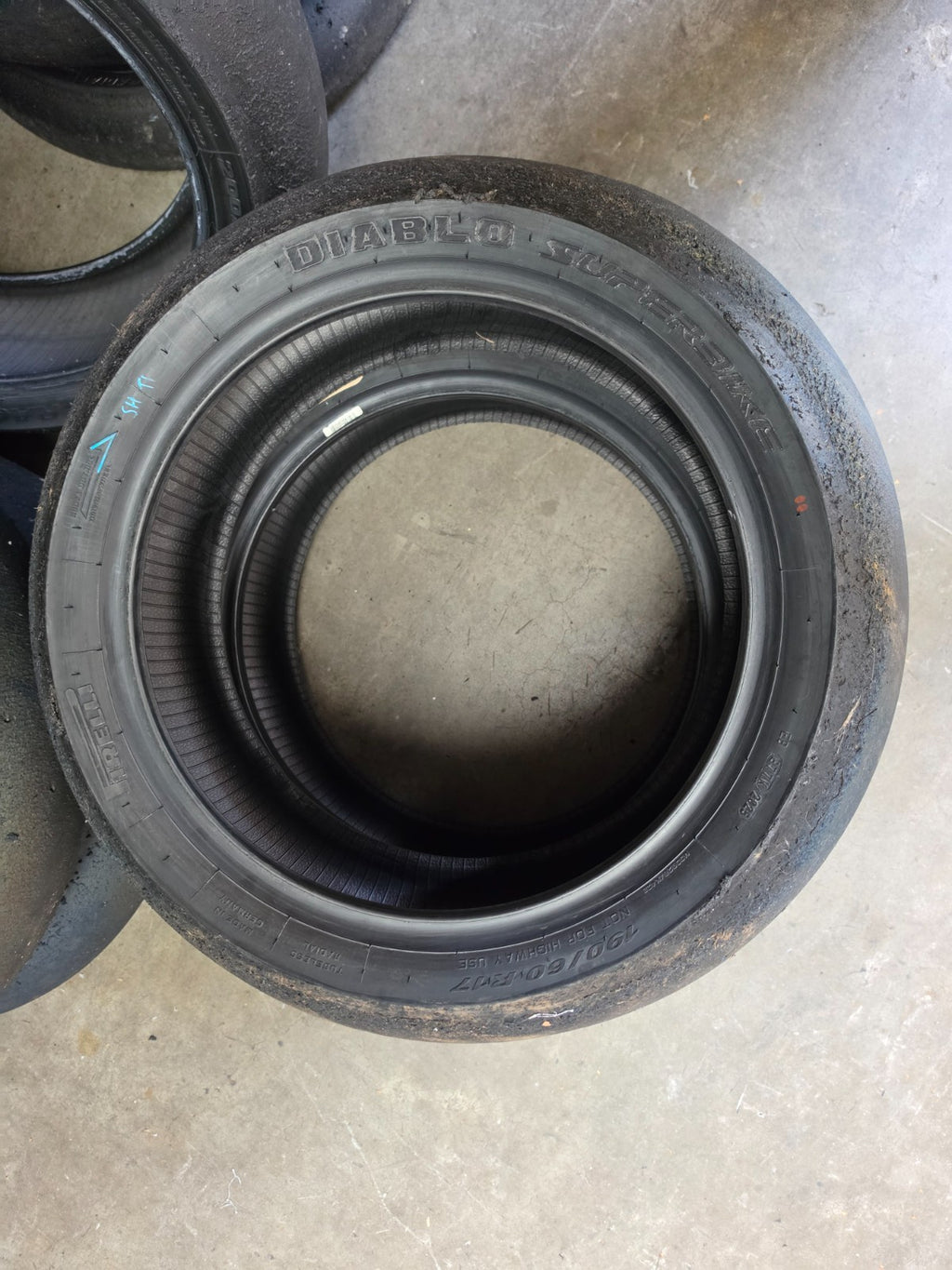 Pirelli Diablo Superbike SC0 190/60-17 Used BSB Scrub Motorcycle Tyre - SR14