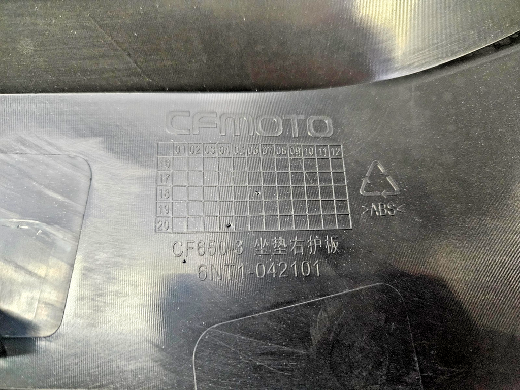 CFMoto 700MT Right Hand Lower Seat Fairing Panel Black - 6NT1-042101-0BU00