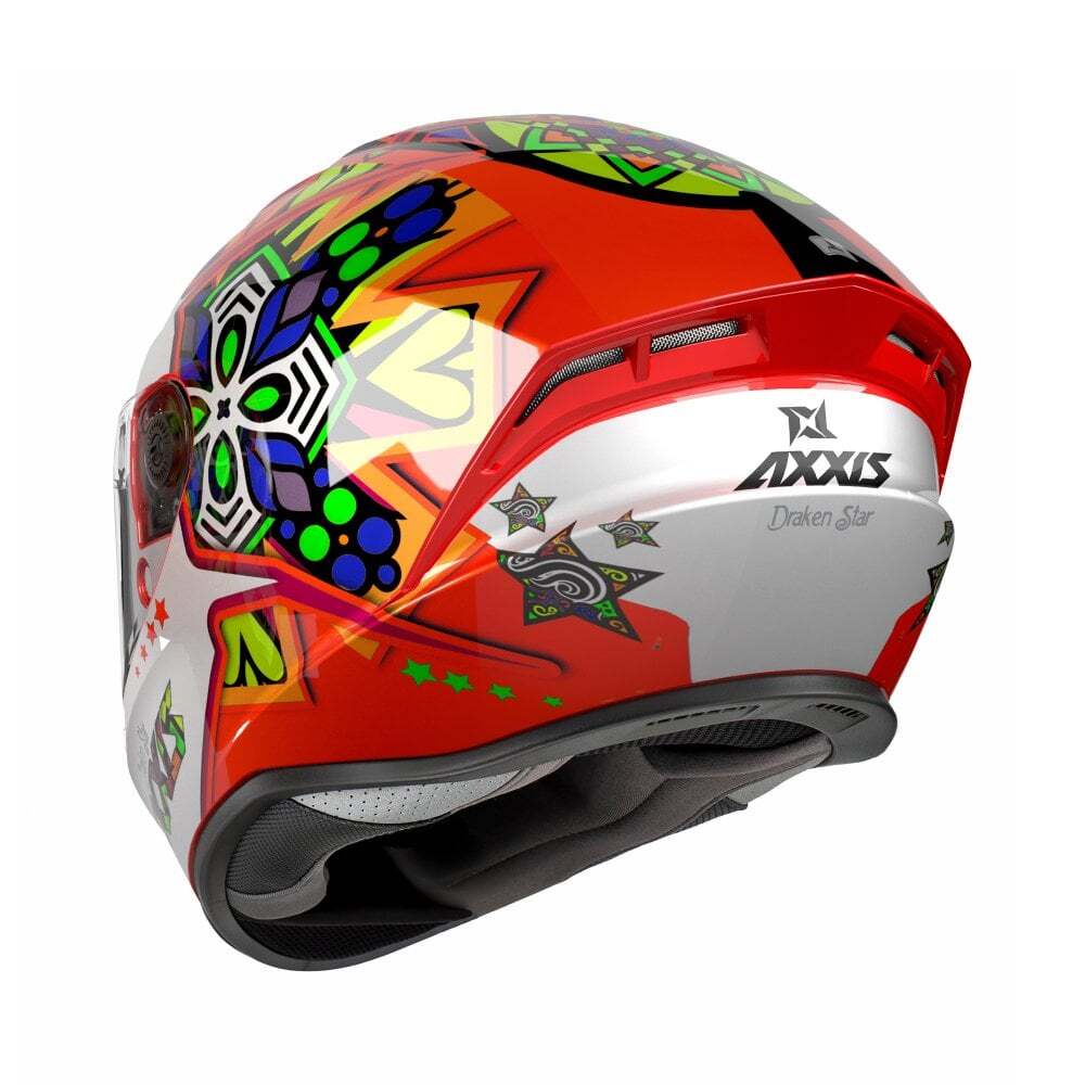 Draken S Star C5 Full Face ECE 2206 Motorcycle Motorbike Helmet Gloss Fluo Red