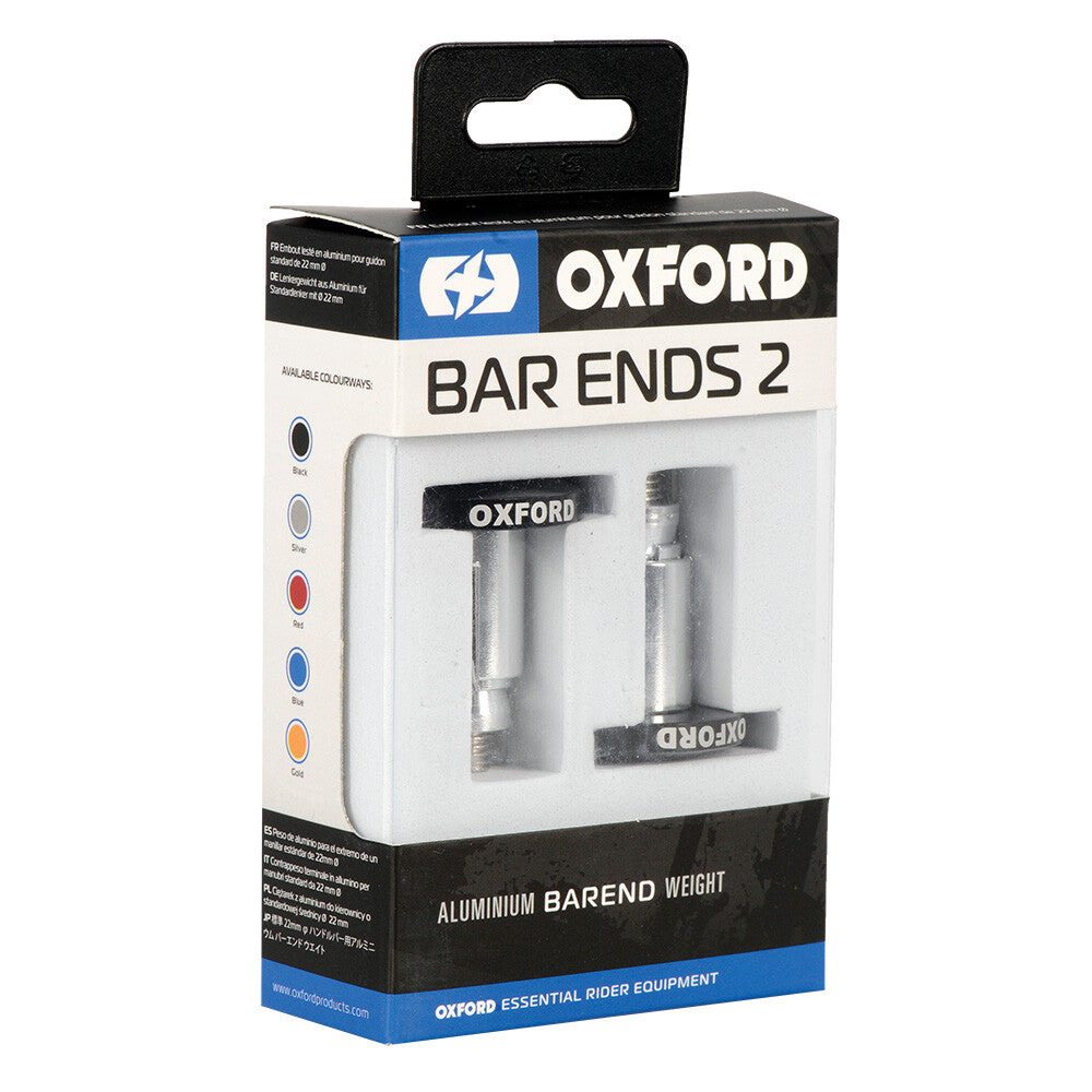 Oxford Bar Ends 2 Black Essential Motorcycle Motorbike Bar Ends 22mm Bars OX598
