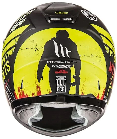 MT Thunder Kids Sniper Matt Black / Fluo Yellow Motorcycle Motorbike Helmet - S