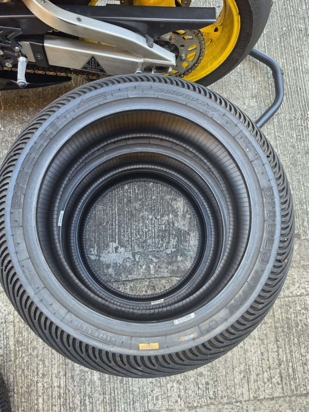 Pirelli Diablo Rain Rear SCR1 Part worn scub motorcycle tyre