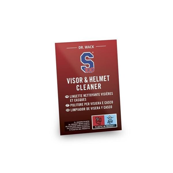 Dr Wack S100 Motorcycle Motorbike Visor & Helmet Cleaner Wipes - Single