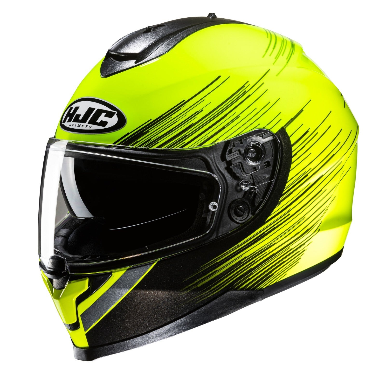 HJC C70N Sway Black Yellow Motorcycle Motorbike Full Face Helmet Replaces IS-17