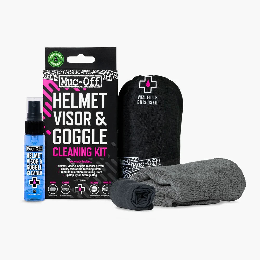 Muc-Off Motorcycle Motorbike Motocross Helmet Visor & Goggle Cleaning Kit
