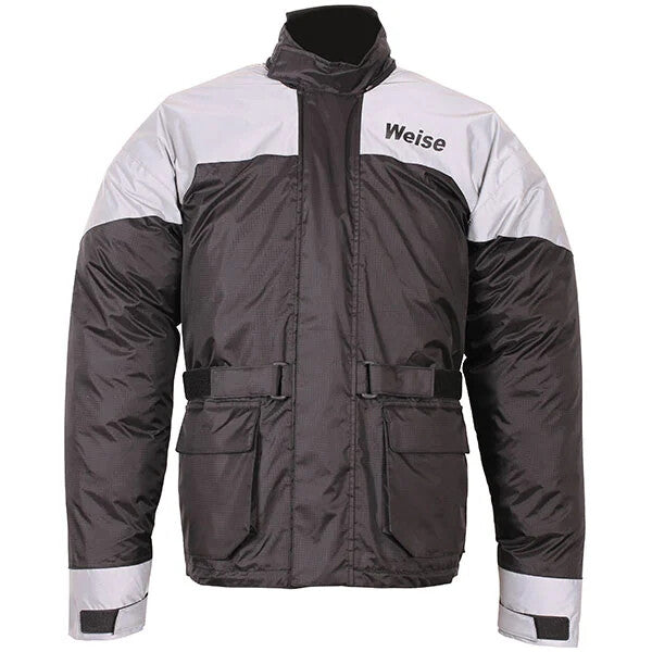 Weise Splash Vision Reflective Waterproof Motorcycle Motorbike Over Jacket Black