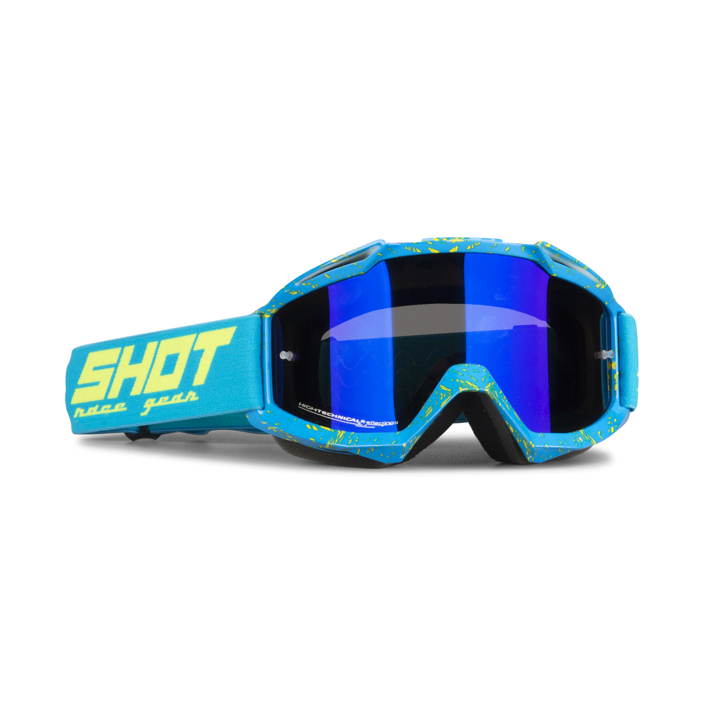 Shot Iris Scratch Blue/Neon Yellow Motocross Goggles