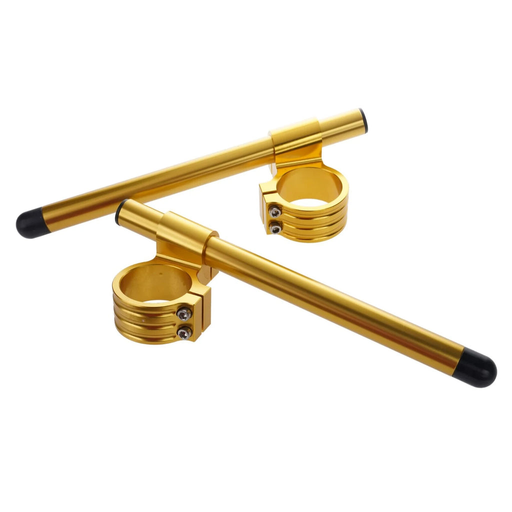 Bike It Motorcycle Motorbike 48mm High Gold Clip-On Bar Kit