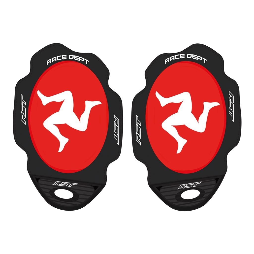RST Durable Motorbike Motorcycle Track Race Knee Sliders Flag - Isle Of Man Manx