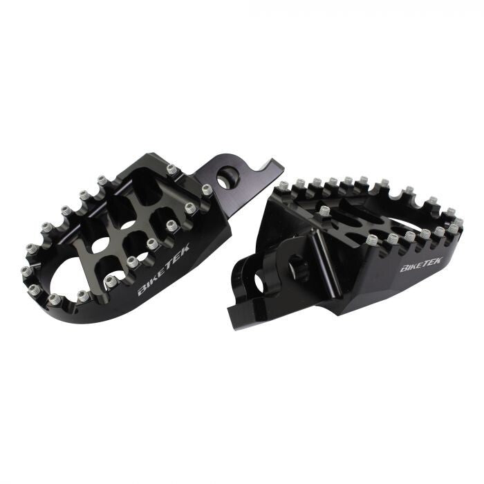 BikeTek MX Forged Wide Platform Footpegs Kawasaki Black - Kawasaki KX models