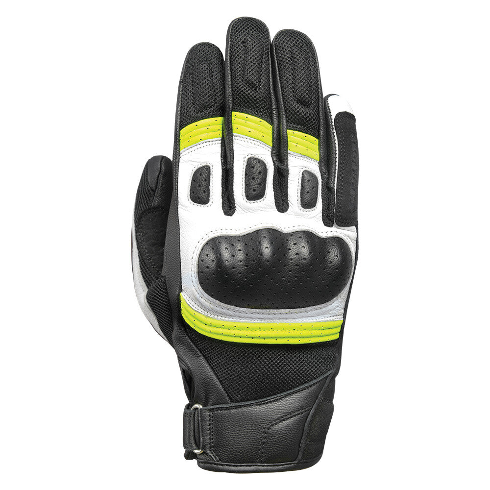 Oxford Glove RP-6S Short Mesh Summer Motorcycle Motorbike Glove Black White Fluo