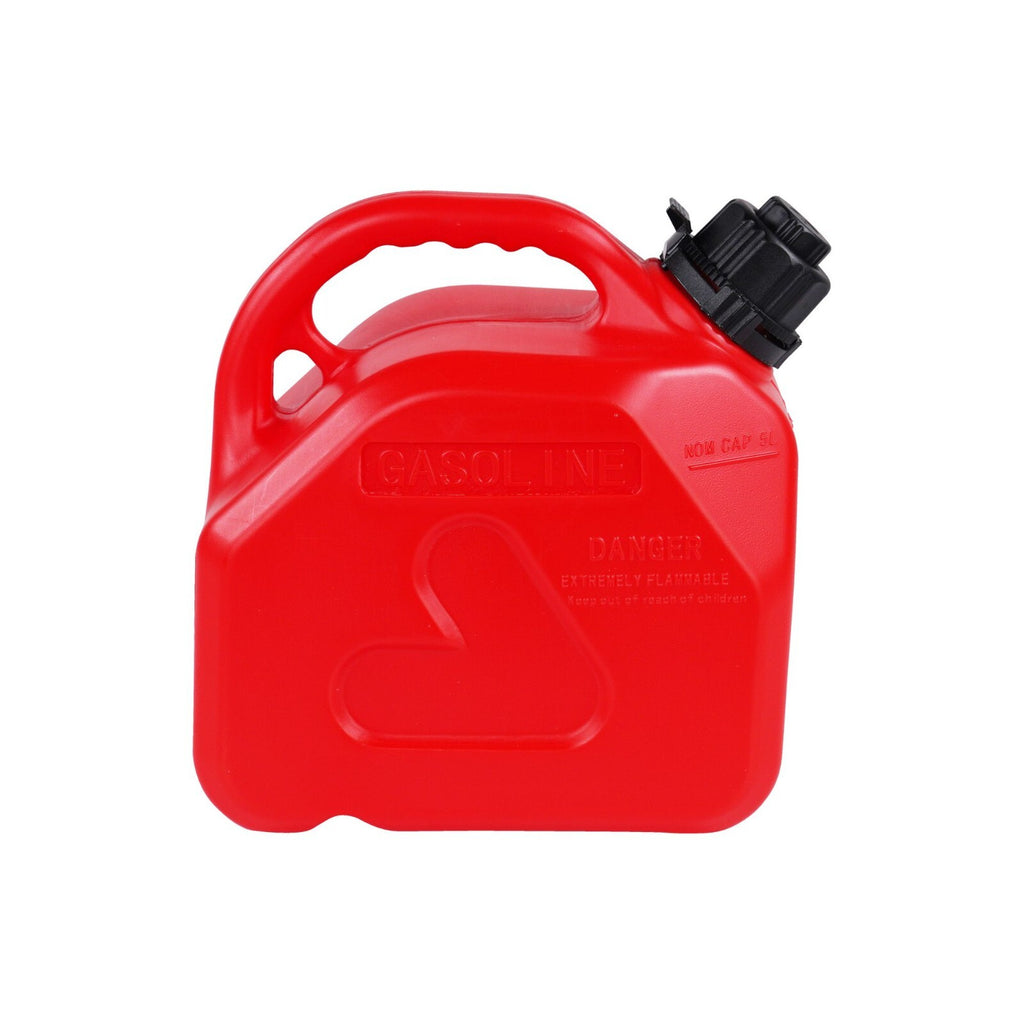 Bike IT 5 Litre Flow Control HDPE Auto Shut Off Fuel Petrol Jerry Can - Red