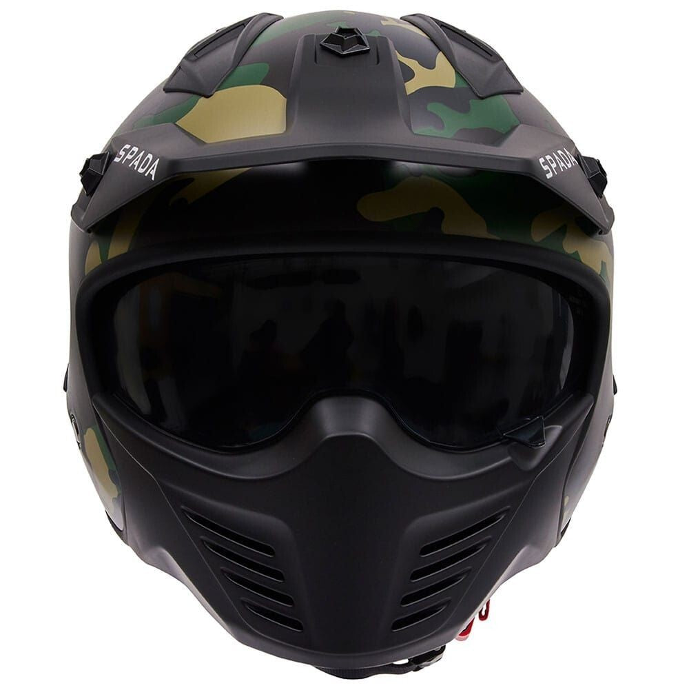 Spada Storm 06 Convertible Street Fight Style Motorcycle Motorbike Helmet Camo