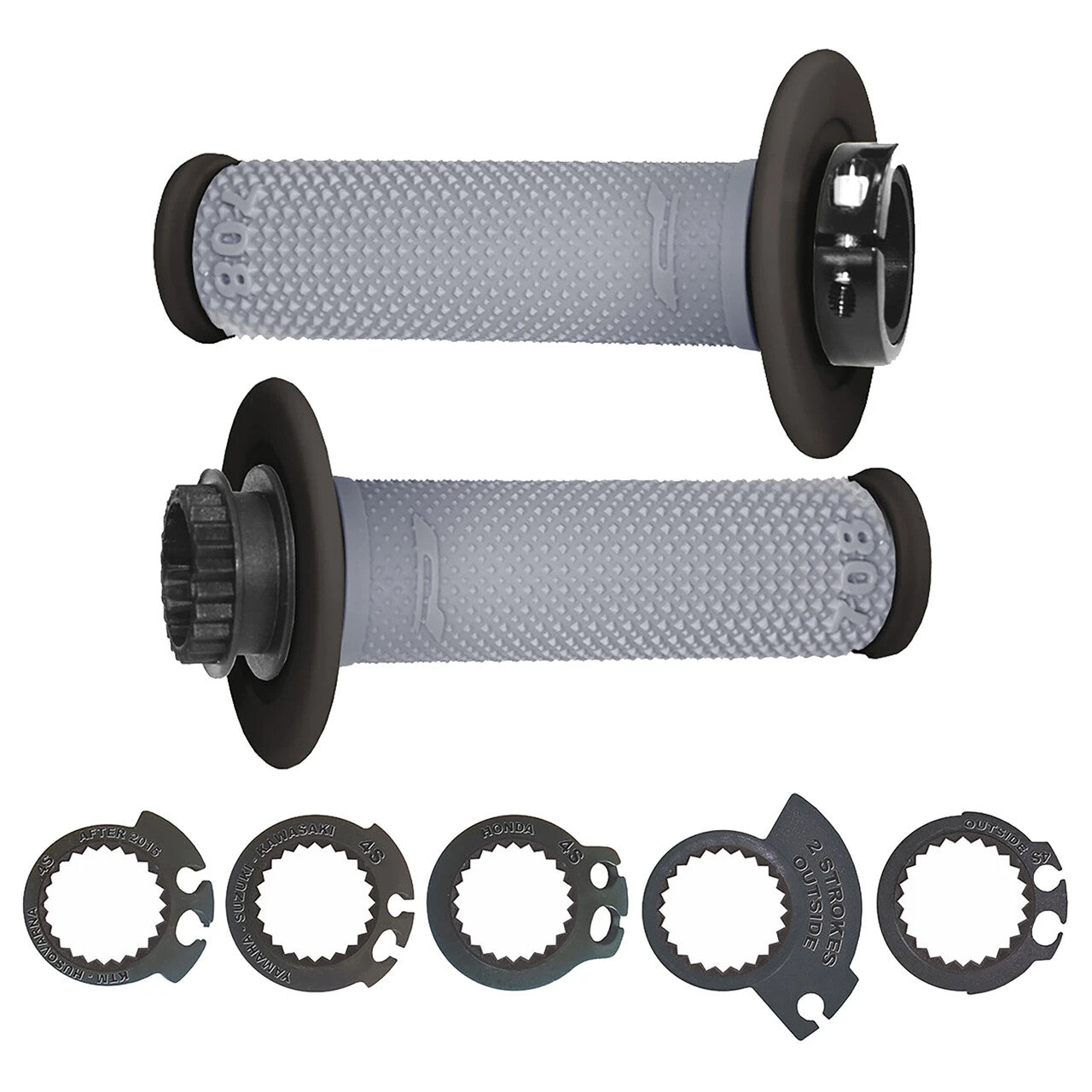 Pro Grip 708 Dual Density Full Diamond Lock On MX Off Road Grips Black/Grey
