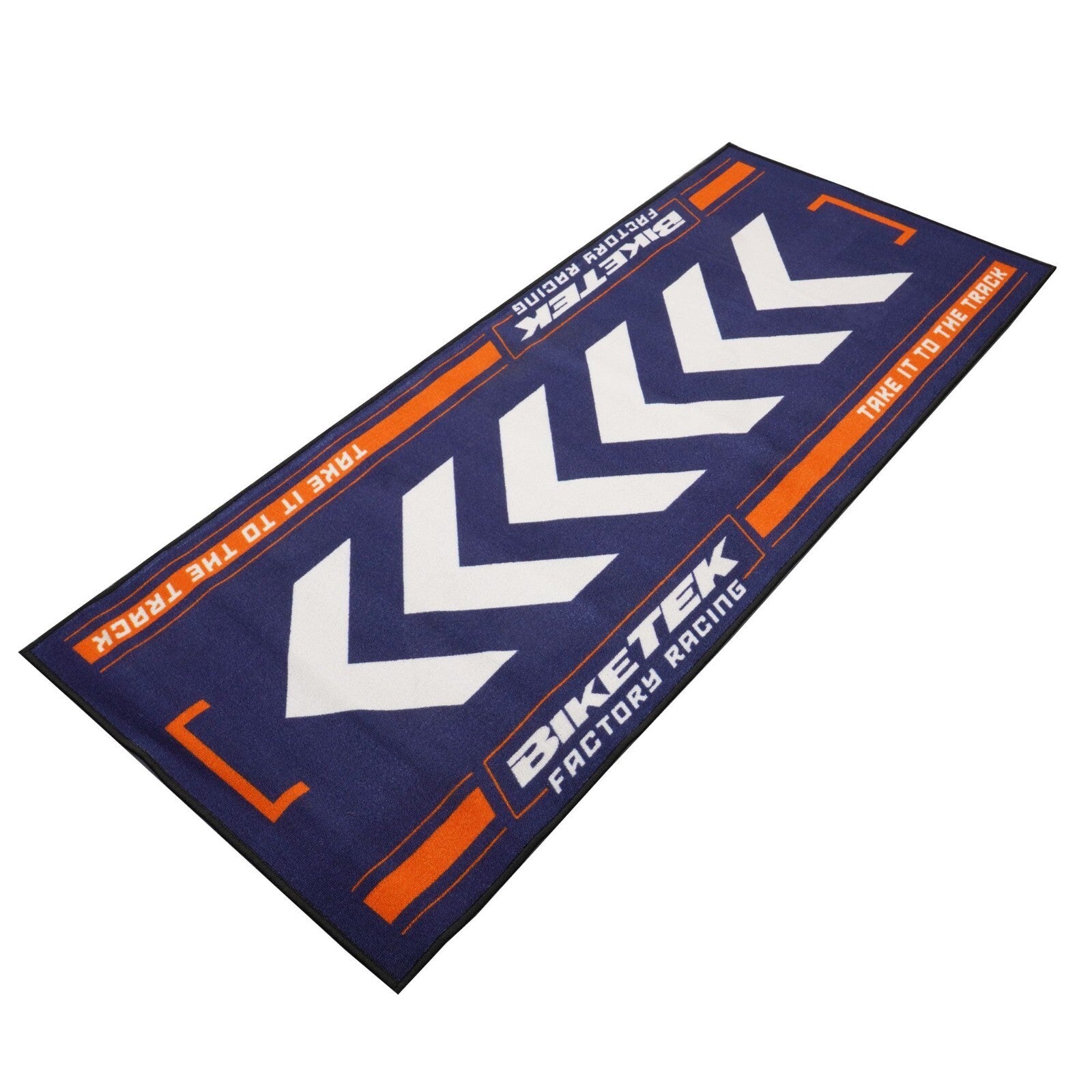 BikeTek Series 7 - Orange / Blue Motorcycle Garage Mat / Workshop Mat (190x80cm)