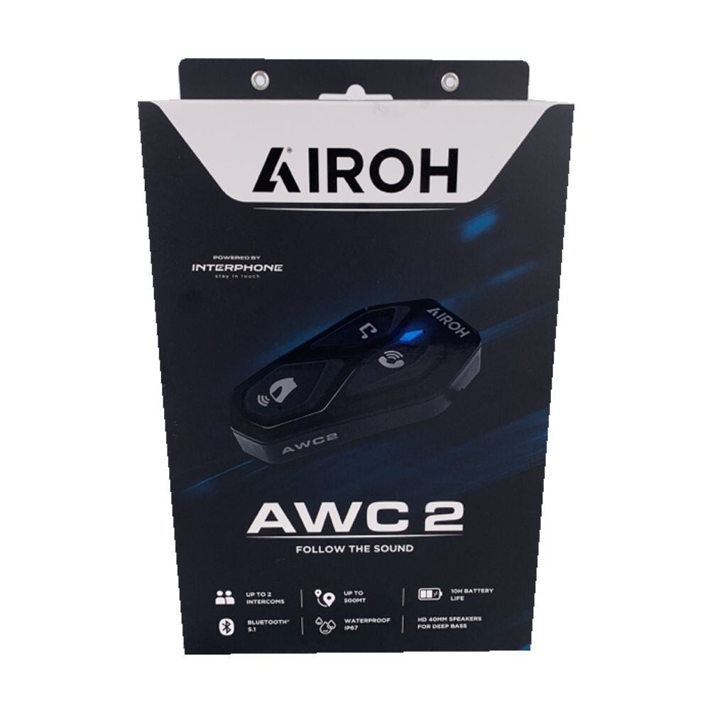 Airoh AWC2 Helmet Motorcycle Motorbike Intercom Communication System