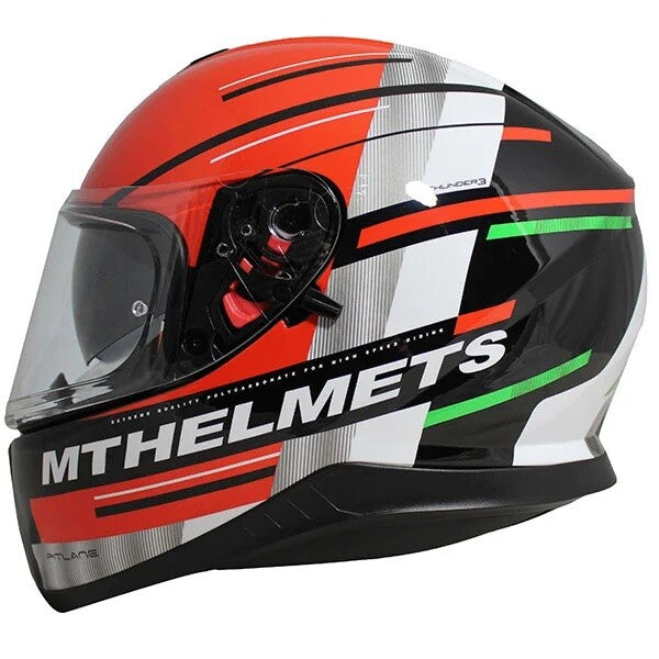 MT Thunder 3 SV Pitlane Motorcycle Motorbike Full Face Helmet Gloss Red White