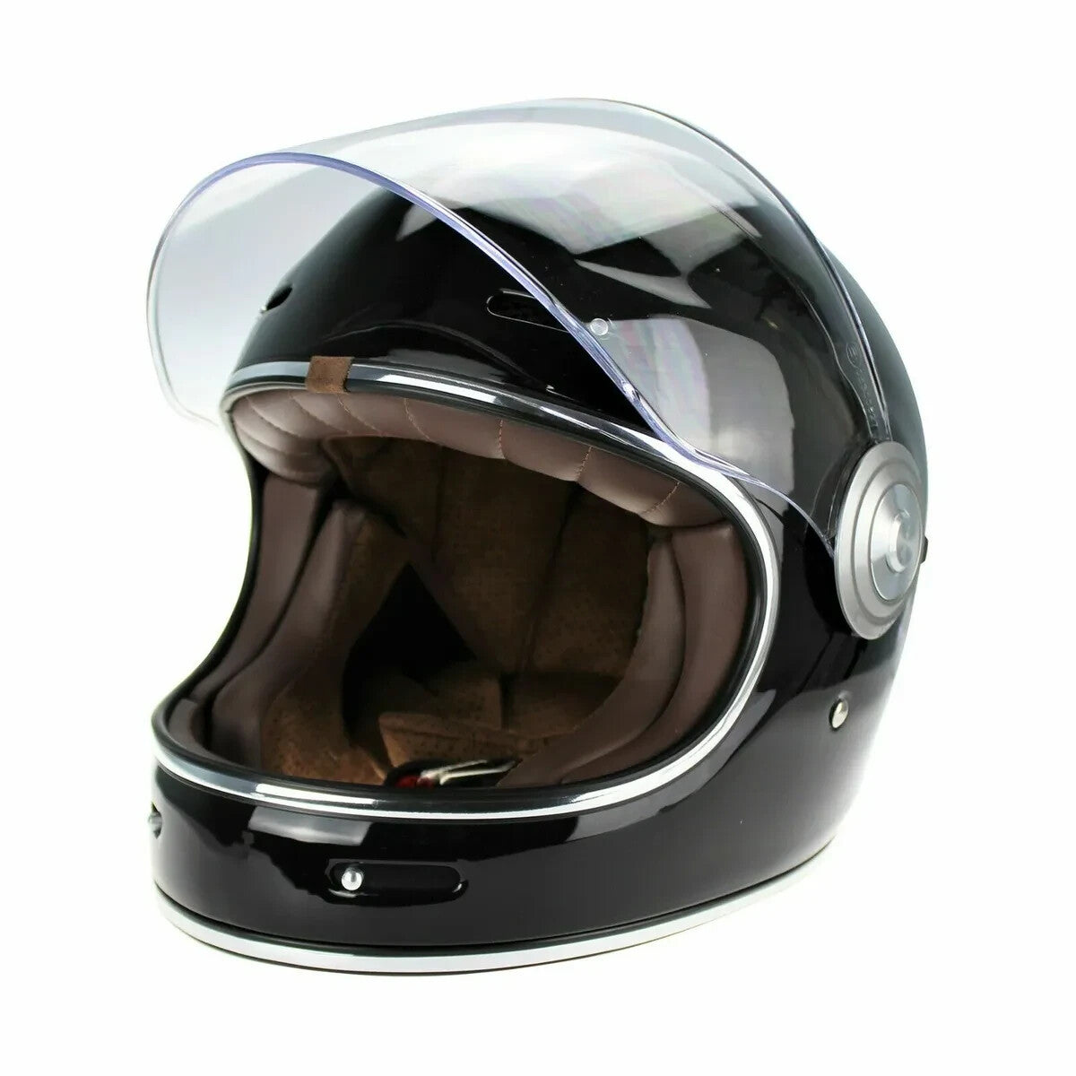 Viper F659 Black Full Face Fibreglass Classic Motorcycle Motorbike Helmet - XL