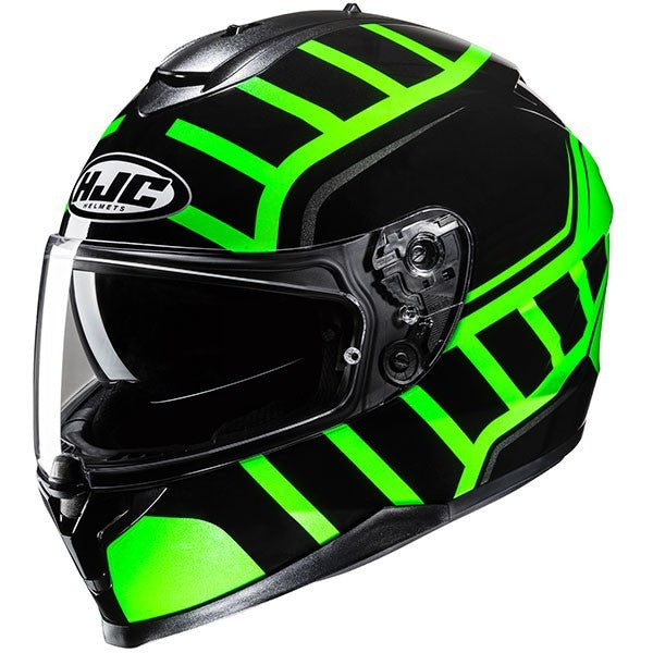 HJC C70N Gloss Holt Green Motorcycle Motorbike Full Face Helmet Replaces IS-17