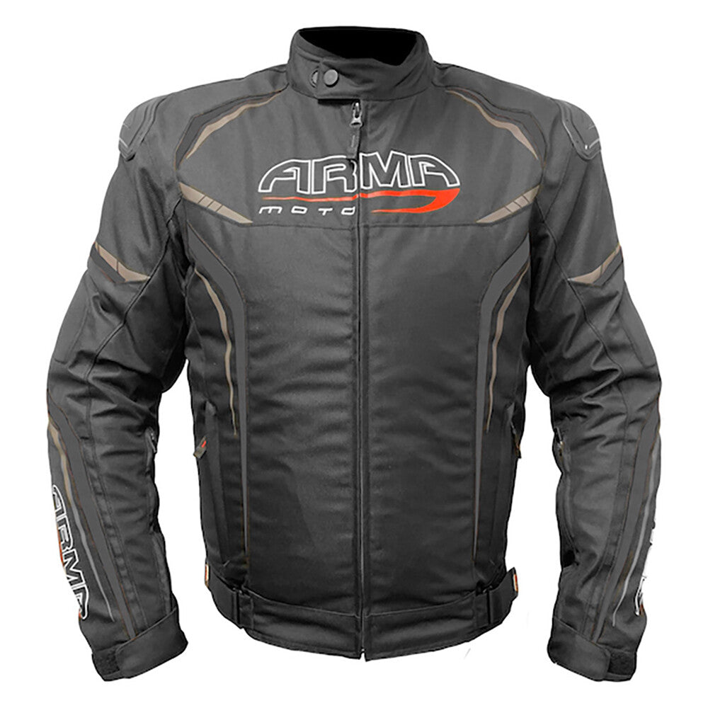 ARMR Moto Harada R Textile Waterproof Motorcycle Motorbike Jacket Black Black