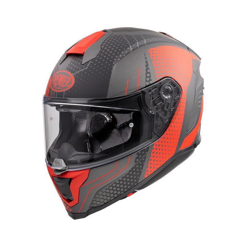 Premier Hyper BP92 Mat Red Full Face Motorcycle Motorbike Helmet Free Dark Visor