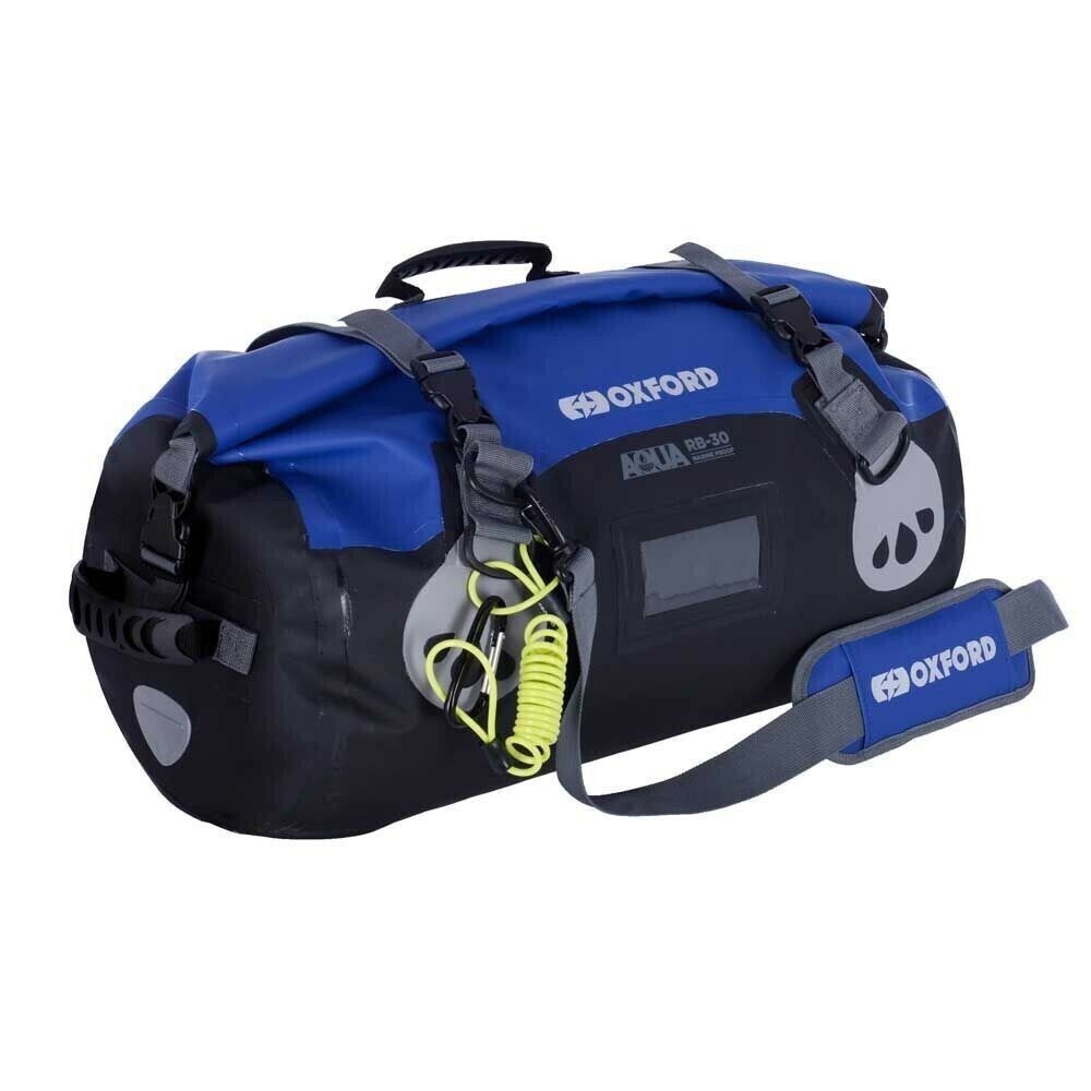 Oxford AQUA RB-30 Waterproof Marine Motorcycle 30 Litre Roll Bag - Black Blue