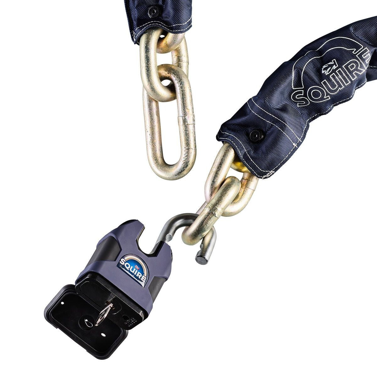 Motorcycle Bicycle Squire Colossus 19mm Chain SS80CS Padlock Sold Secure - Gold