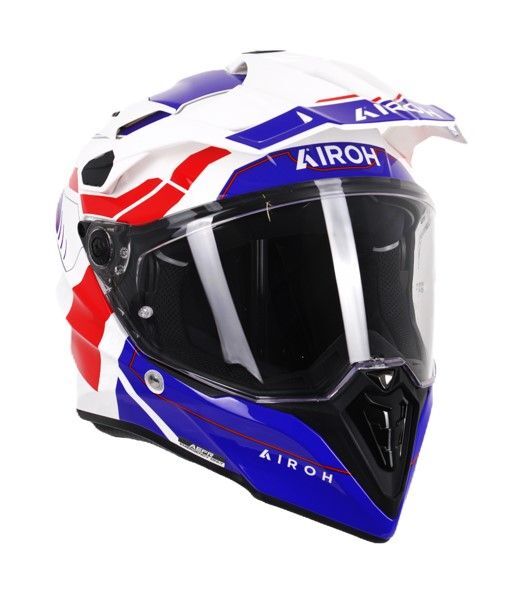 Airoh Commander 2 Adventure ACU Gold ECE 22.06 Motorcycle Helmet Reveal Blue/Red