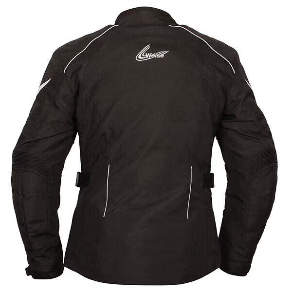 Weise Ladies Dakota Womens Waterproof CE Textile Motorcycle Motorbike Jacket Blk