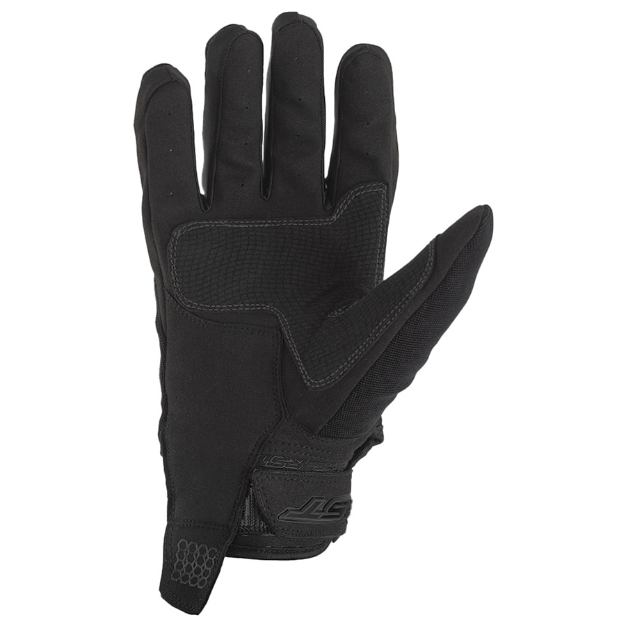 RST Rider CE Motorcycle Motorbike Short Lightweight Textile Gloves - Black Black