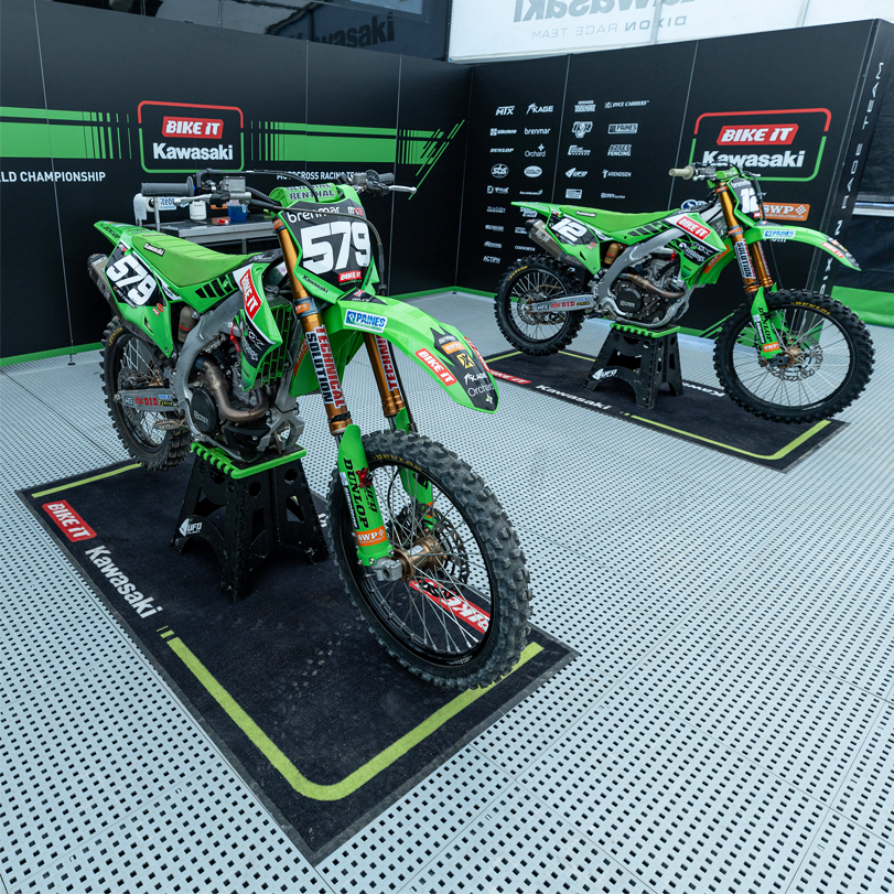 Bike It Kawasaki MXGP MX2 Motocross Race Team Garage Mat 190 X 80cm