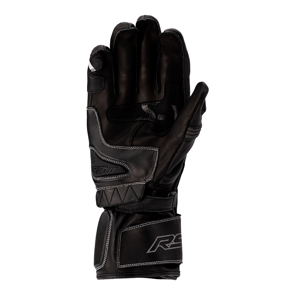 RST S-1 CE Ladies Leather Sports Motorcycle Motorbike Gloves - Black White