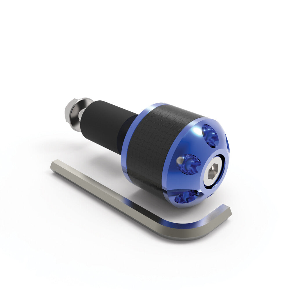 Oxford CarbEnds 1 Weighted CNC Motorcycle Motorbike Bar Ends - Blue - OX584