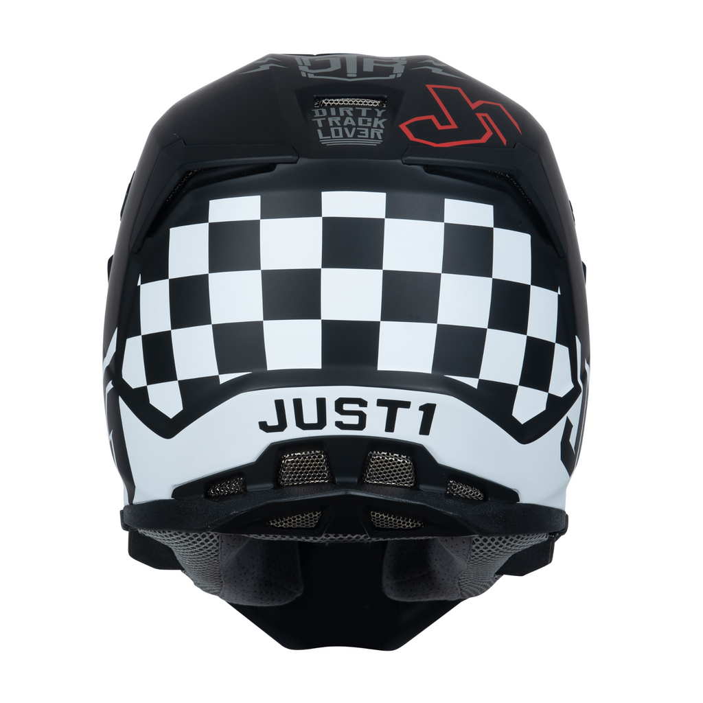 Just1 J22 Motocross Motorcycle Motorbike Helmet Flagman Red / Titanium / Black